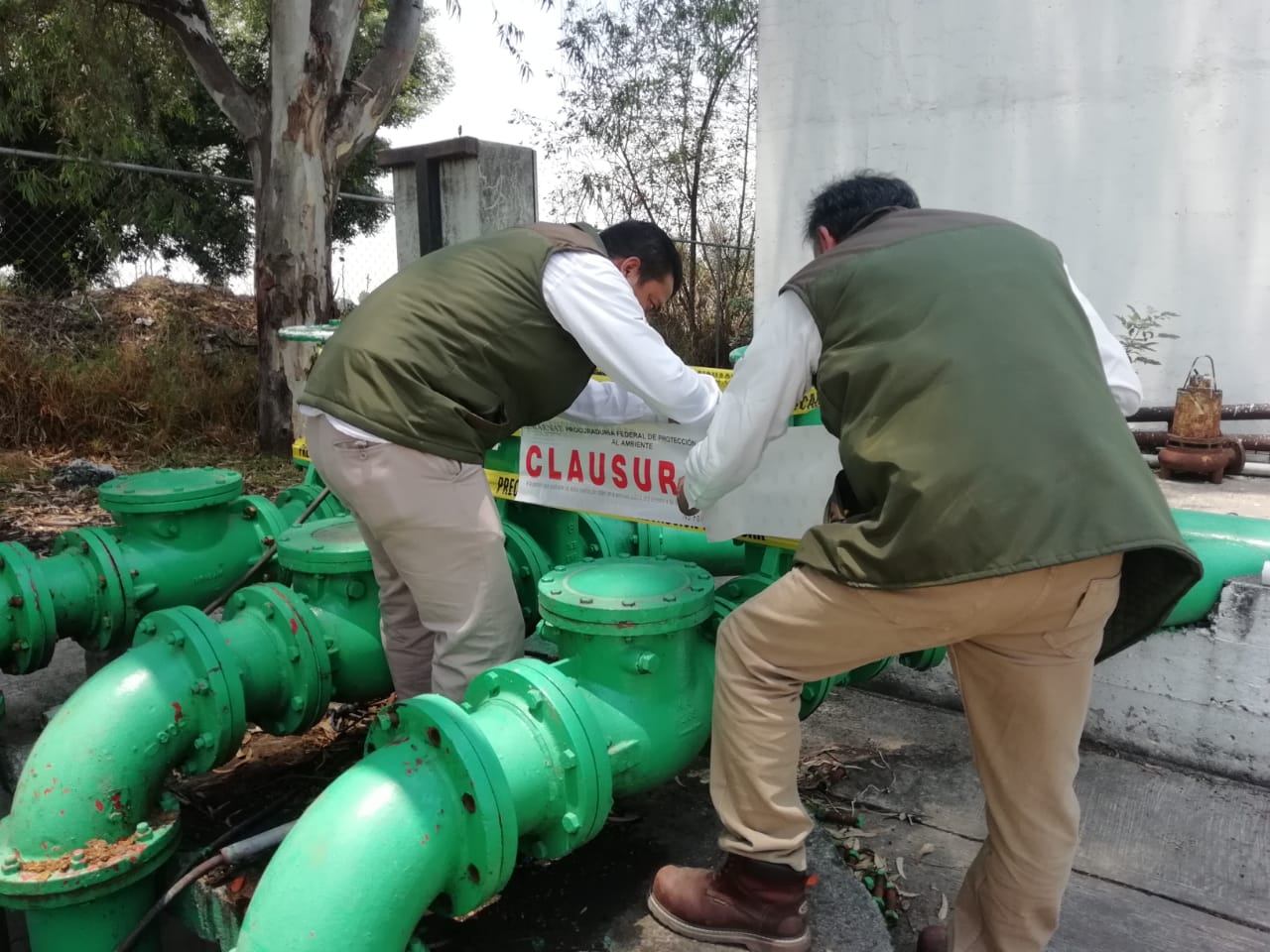 Clausura PROFEPA planta de tratamiento de aguas residuales en  Tlaxcala